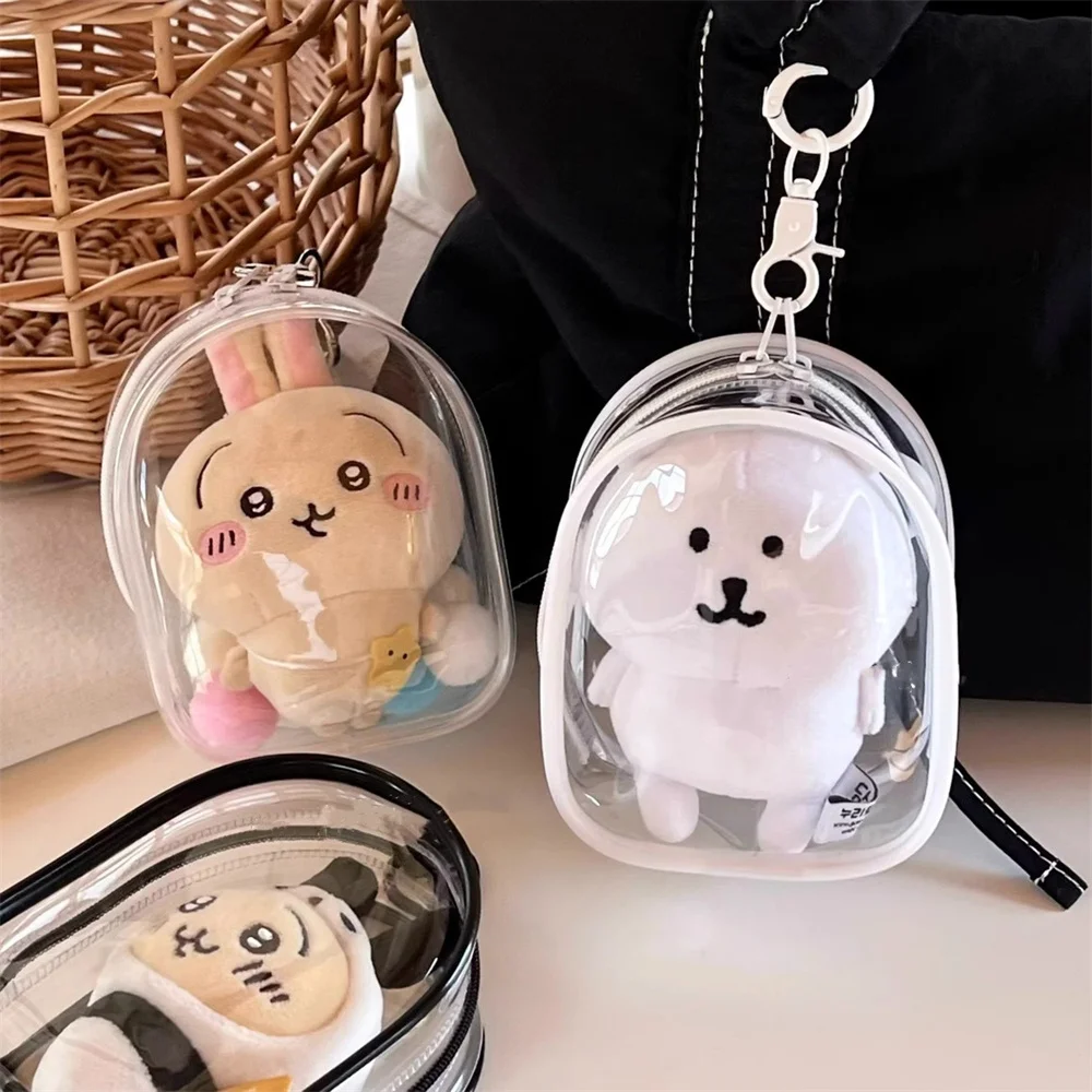 Novelty Gifts - 新しい携帯用透明ファスナー付き収納バッグ、キーチェーン、漫画風デザイン、おもちゃ用、防塵、コレクション展示ケース、ACGグッズ、装飾品、ギフト。