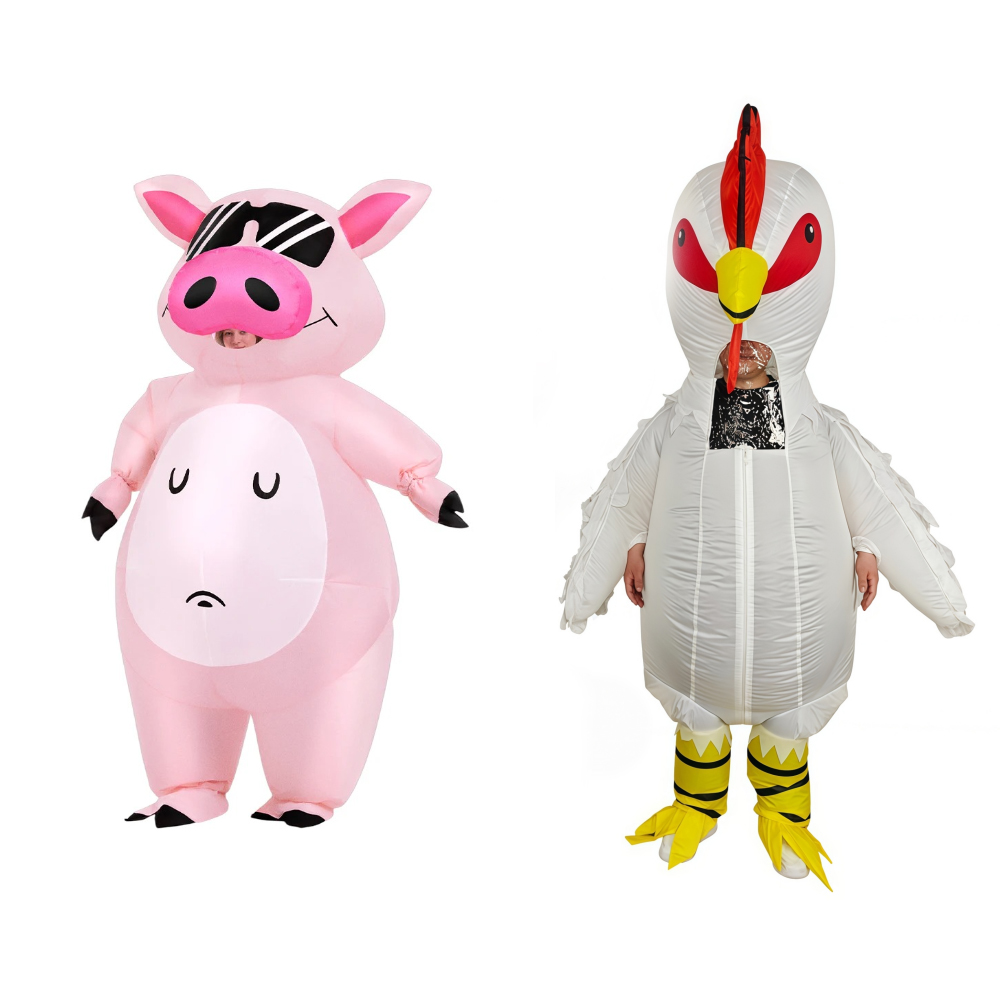 漫画動物子豚のインフレータブルコスチューム アニメピンクスー - Costumes のレビューと価格