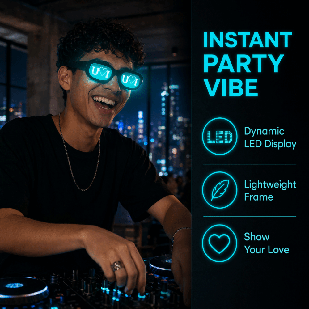 特殊効果LEDメガネ 光るネオン テクノロジー感あふれる発光 - Glow In The Dark Party Glasses のレビューと価格