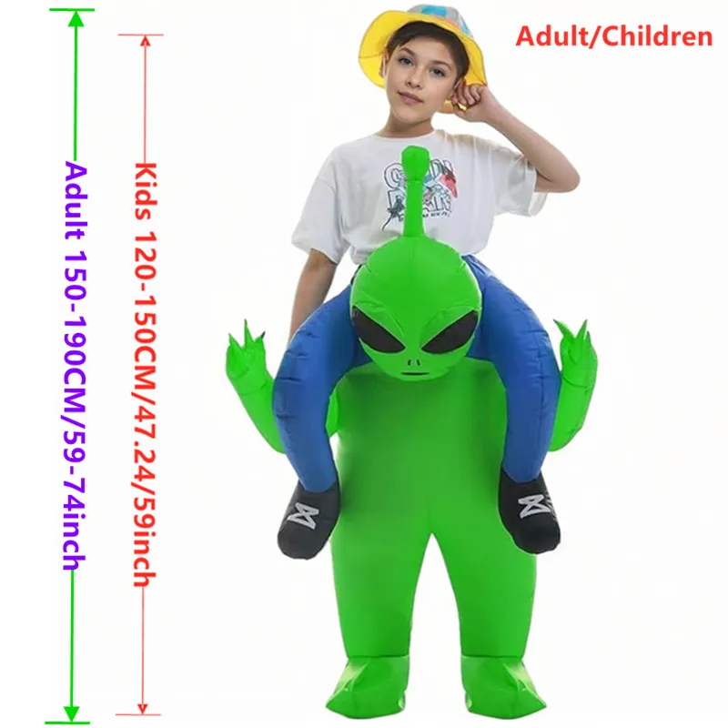 大人と子供向けの楽しいインフレータブルエイリアンコスチューム - Inflatable Dinosaur Costume Adult のレビューと価格