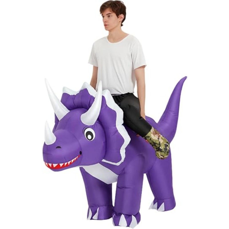 大人用インフレータブルトリケラトプス乗馬コスチューム面白い恐 - Inflatable Dinosaur Costume Adult のレビューと価格