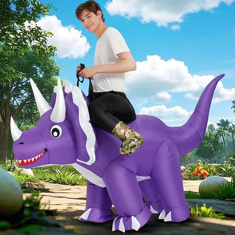大人用インフレータブルトリケラトプス乗馬コスチューム面白い恐 - Inflatable Dinosaur Costume Adult のレビューと価格